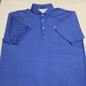 Men's Royal Blue Microdot Polo Shirt By Turtleson In Sz L